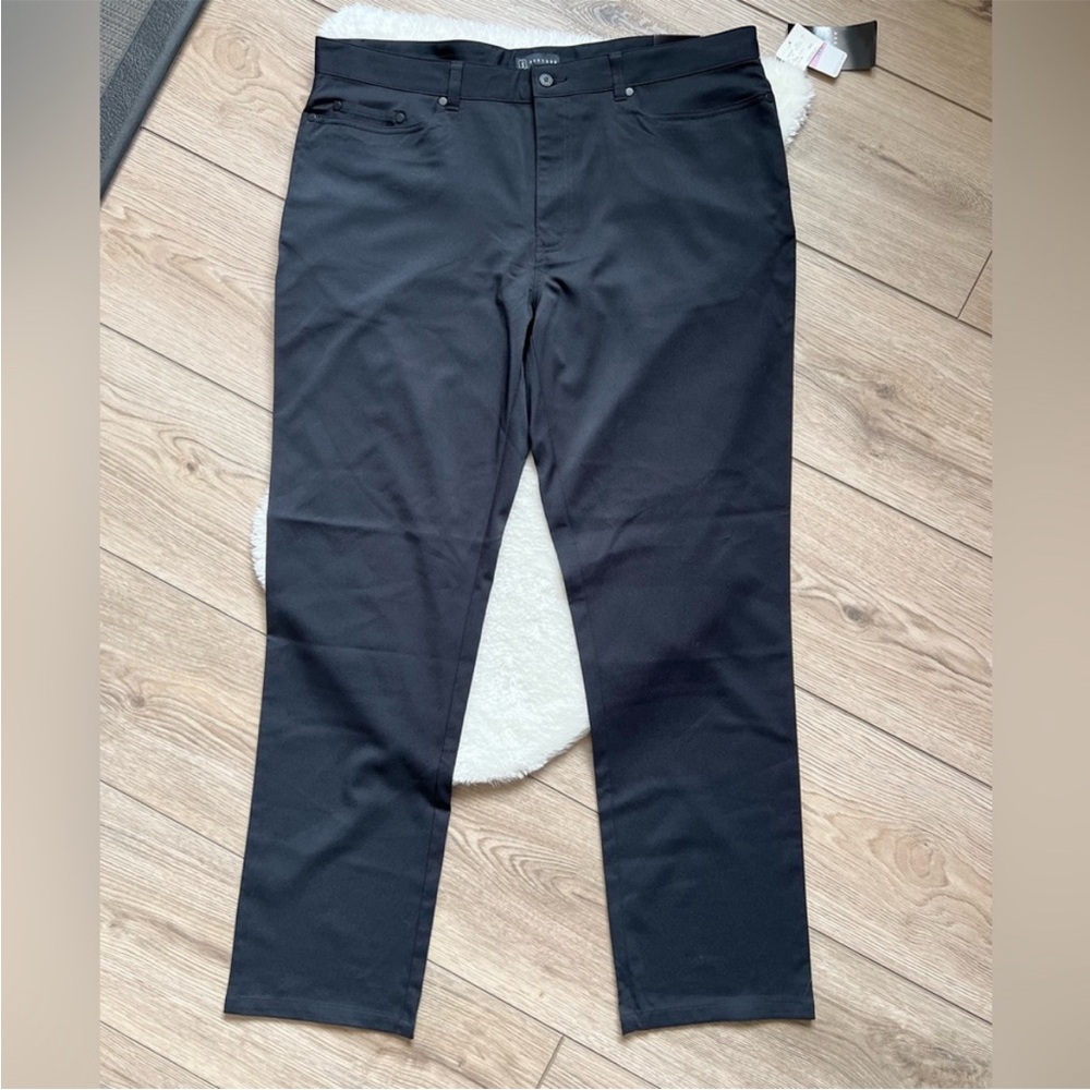 PGA TOUR Black Flat Front Comfort Stretch Trousers Size 38
